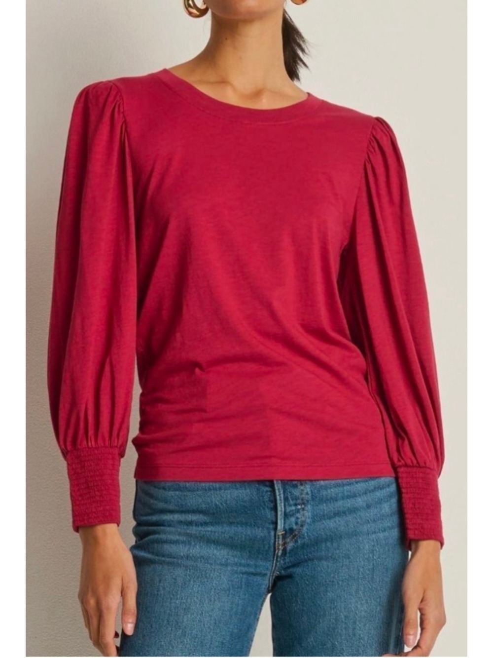 Nation LTD Loren Peasant Tee in Sangria Size XXL